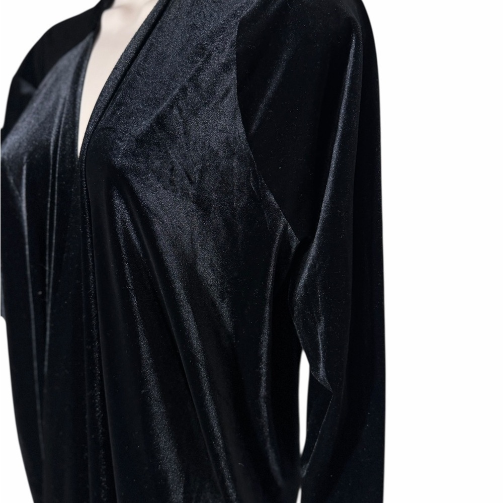 Norma Kamali Drape Back Cardigan in Black Velvet Large NEW - Picture 4 of 12